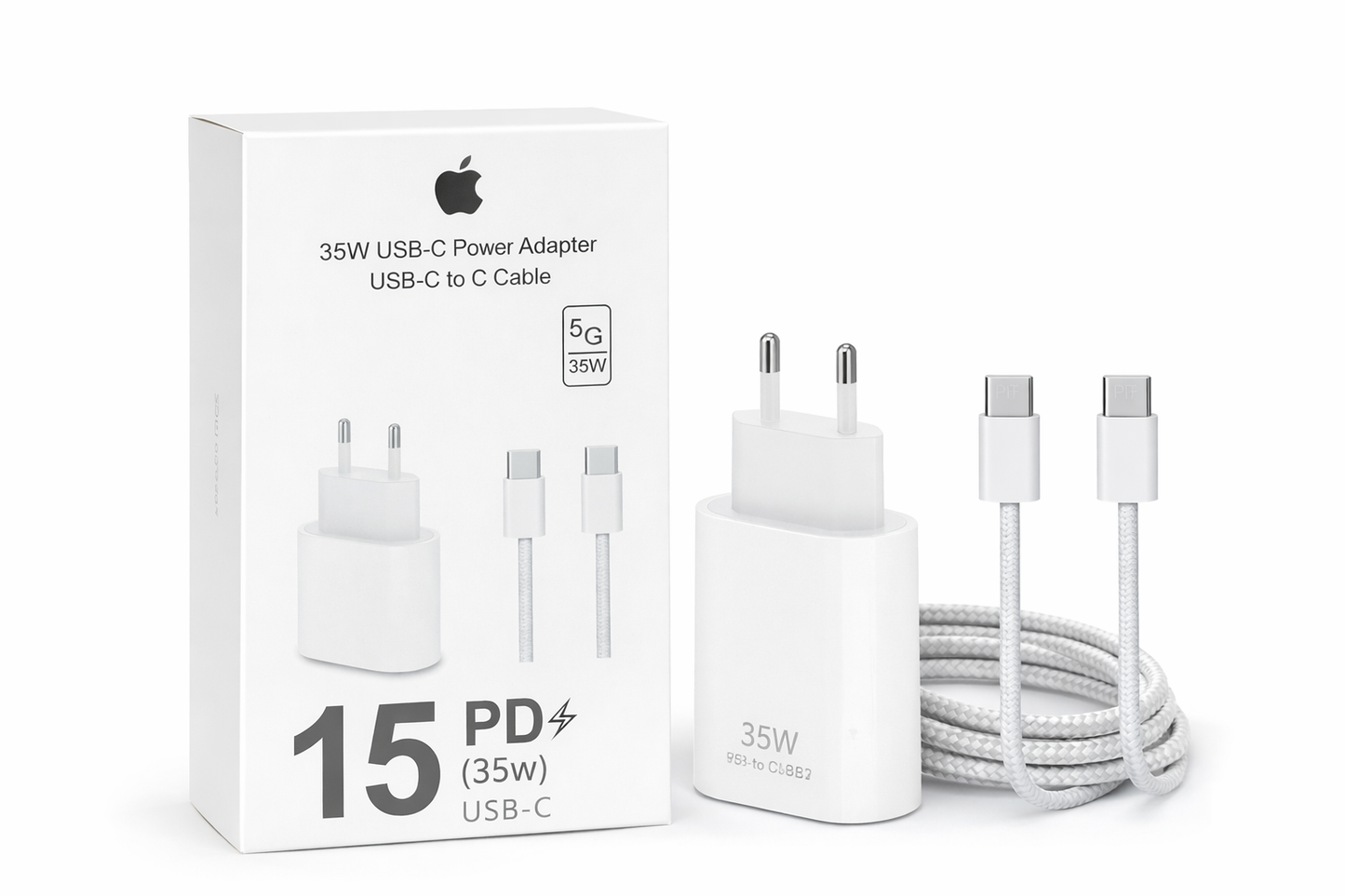 Cargador USB-C 35W + Cable USB-C a USB-C – Carga Rápida